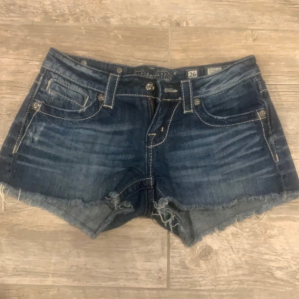 Miss me Angel wing detail denim shorts